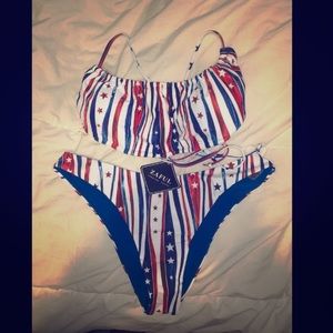NWT ZAFUL Red, White & Blue Bikini